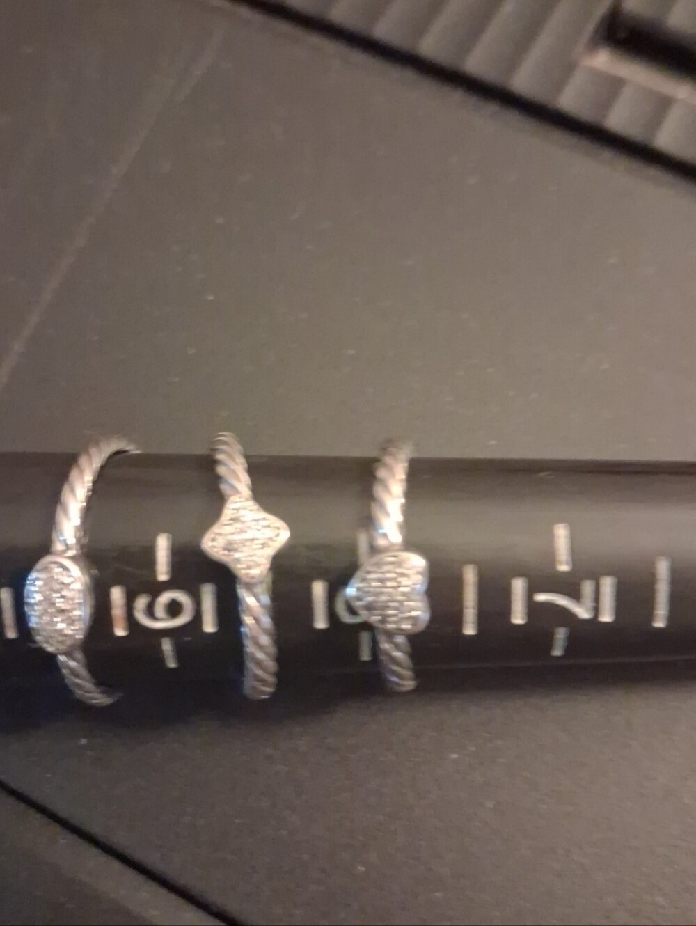 3 David Yurman Pave Cable Rings